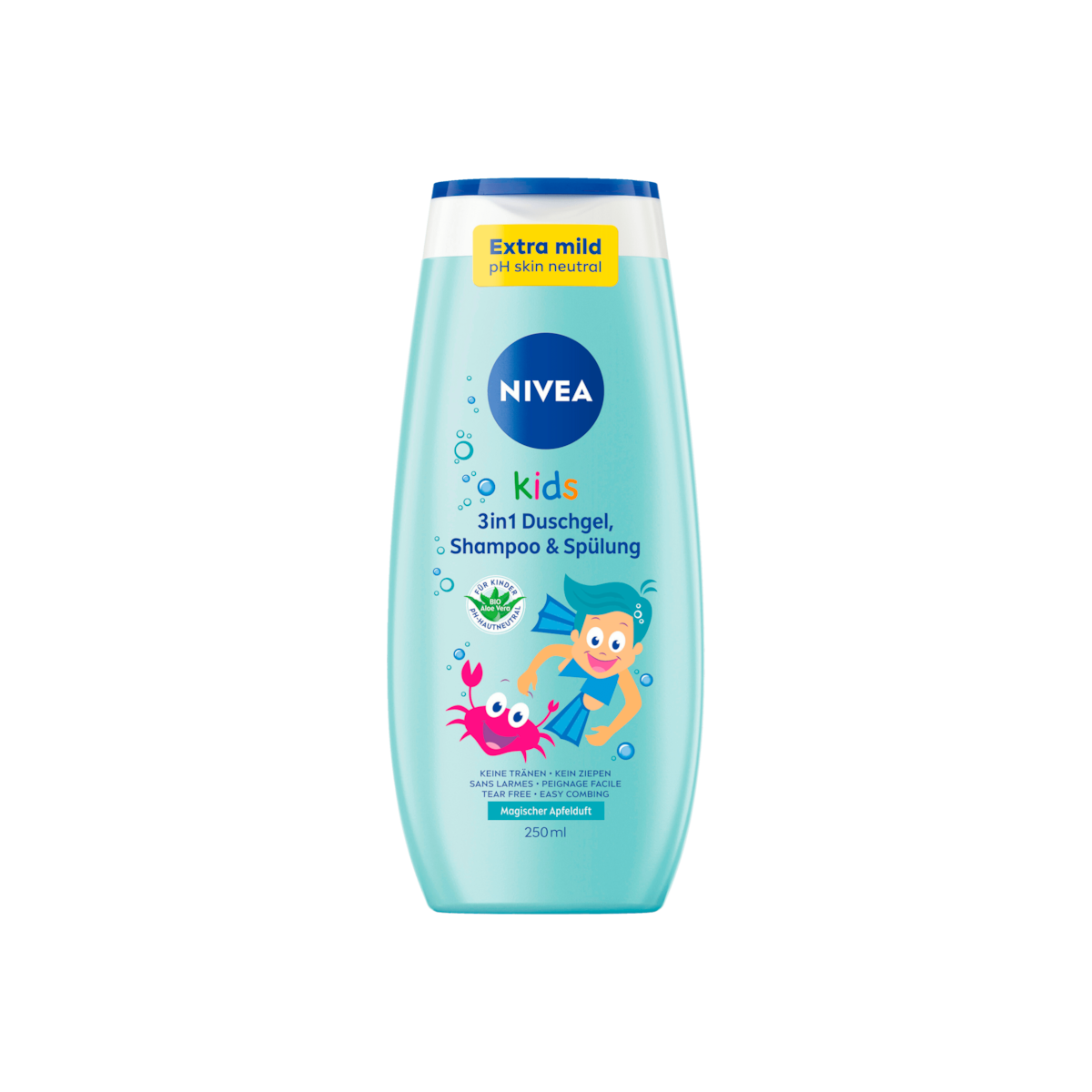 Nivea Kids 3in1 Duschgel, Shampoo&Spülung Magischer Apfelduft 250ml