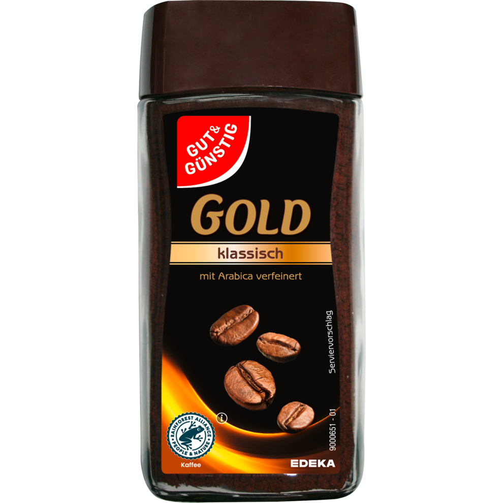 GUT&GÜNSTIG Gold löslicher Bohnenkaffee 100g