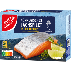 GUT&GÜNSTIG Norwegisches Lachsfilet mit Haut 250g