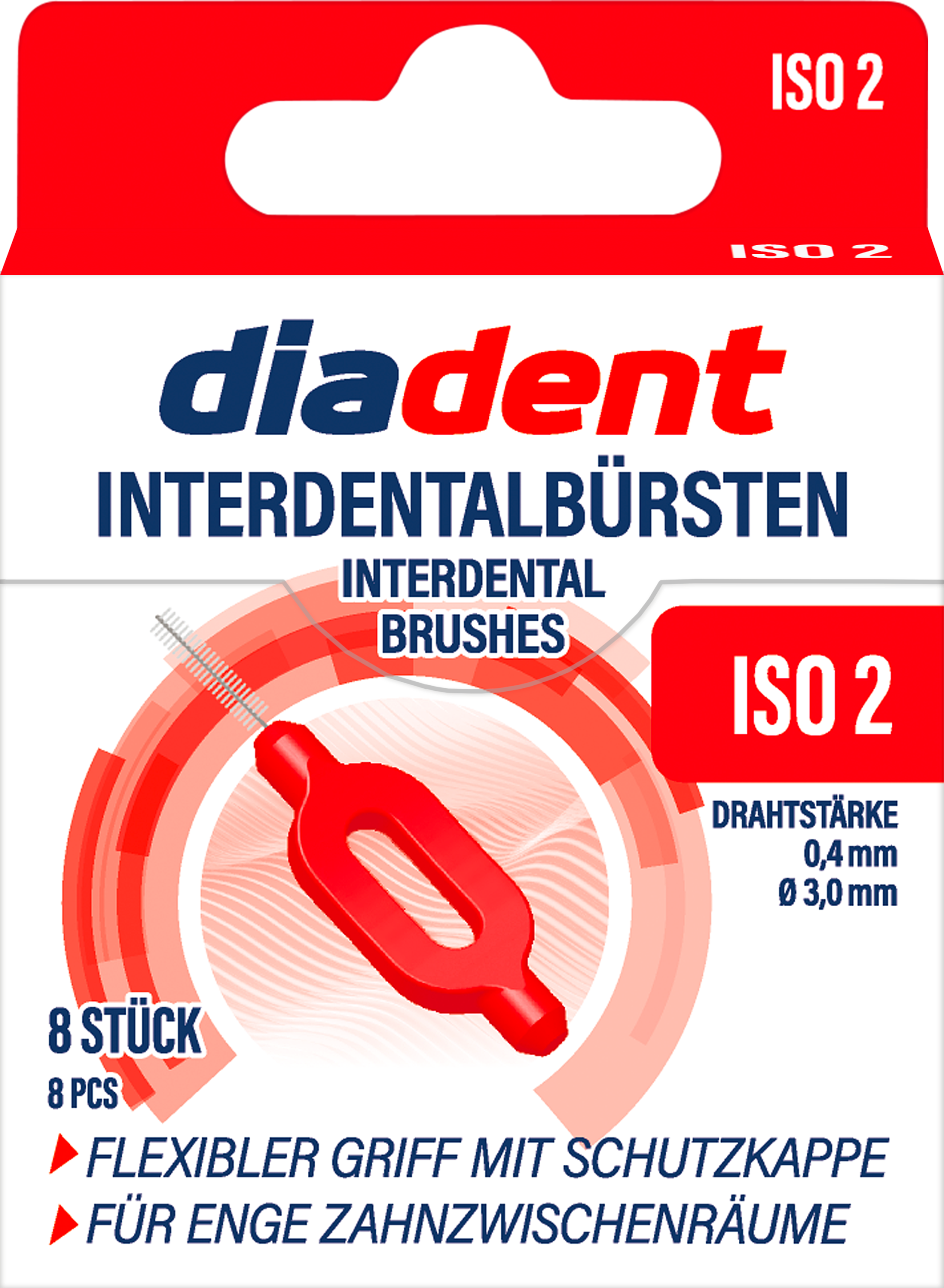 Diadent Interdentalbürsten ISO2 rot 8ST