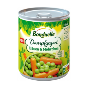 Bonduelle Erbsen mit Möhrchen dampfgegart 610g