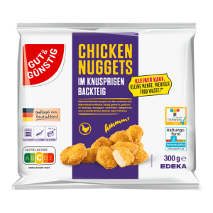 GUT&GÜNSTIG Hähnchen Nuggets im Backteig Kleiner Kauf 300g VLOG QS ITW