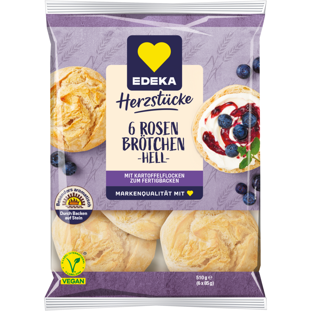 EDEKA Herzstücke Rosenbrötchen hell 6ST 510g