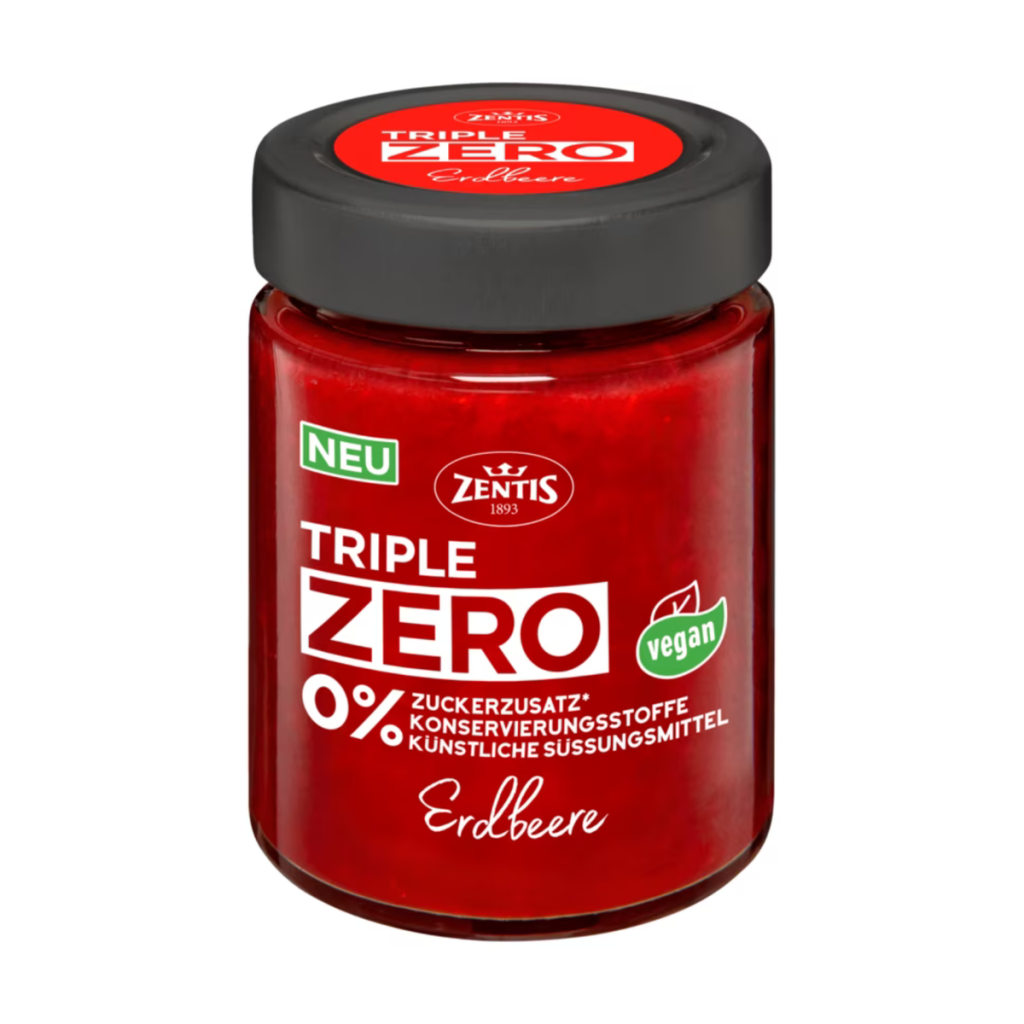 Zentis Тройной зеро фруктовая намазка клубника 185g