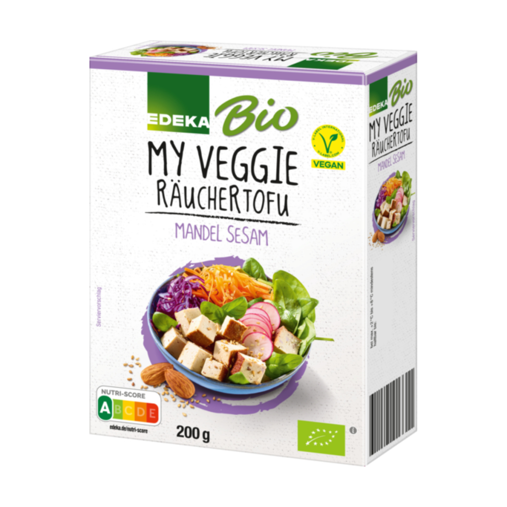 Bio EDEKA My Veggie Veganer Räucher Tofu Sesam Mandel 200g