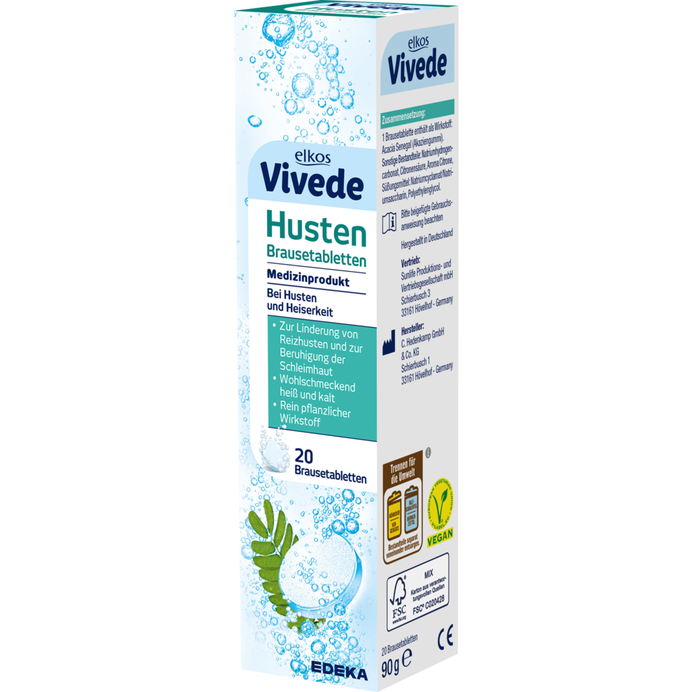 EDEKA elkos VIVEDE Husten-Brausetabletten 20ST