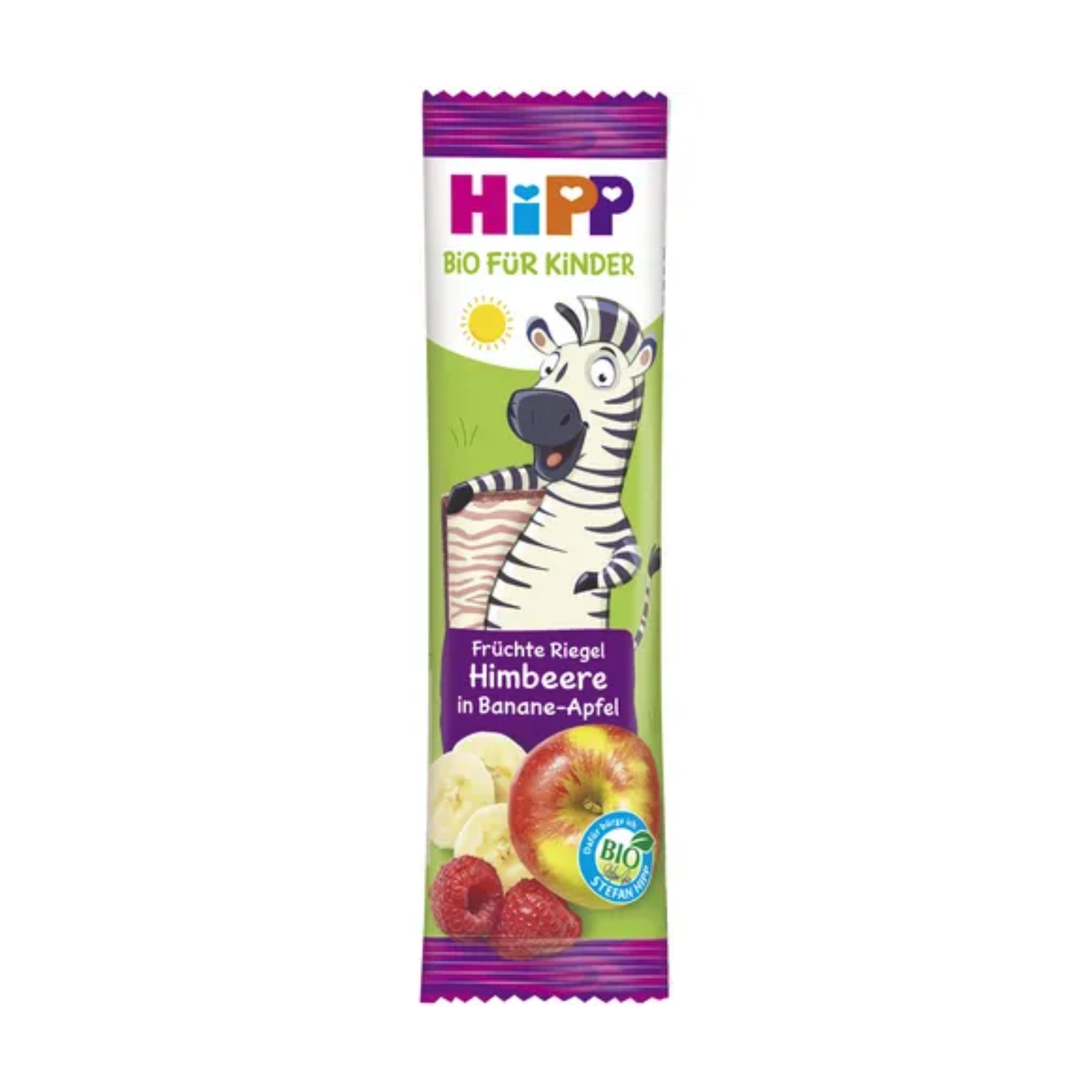 Bio Hipp Früchte Riegel für Kinder Zebra Himbeere in Banane-Apfel 23g