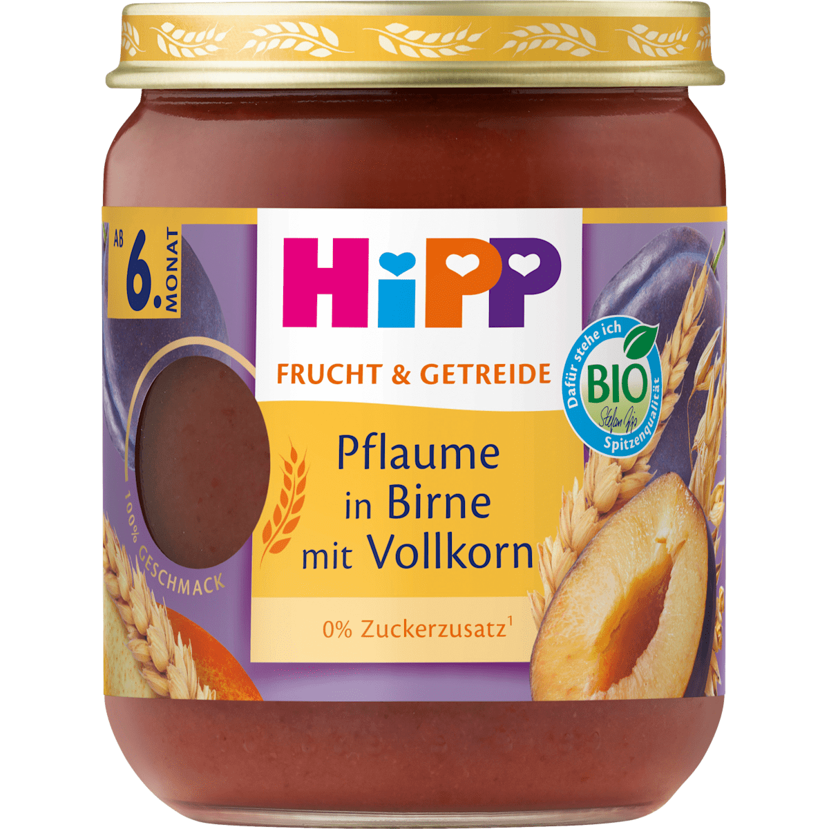 Bio Hipp Pflaume in Birne mit Vollkorn 160g