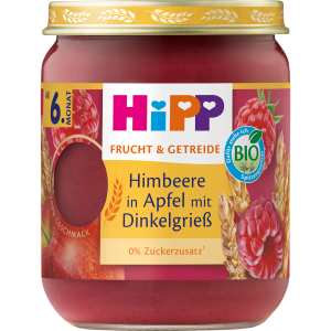 Bio Hipp Himbeere in Apfel mit Dinkelgrieß 160g