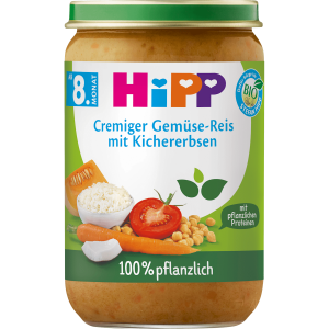 Bio Hipp 100% pflanzlich Cremiger Gemüse-Reis mit Kichererbsen 220g