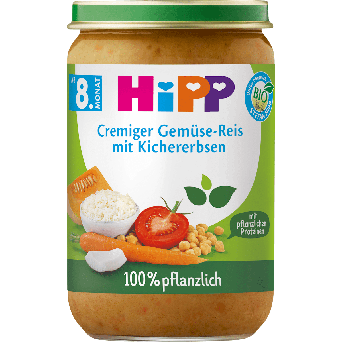 Bio Hipp 100% pflanzlich Cremiger Gemüse-Reis mit Kichererbsen 220g