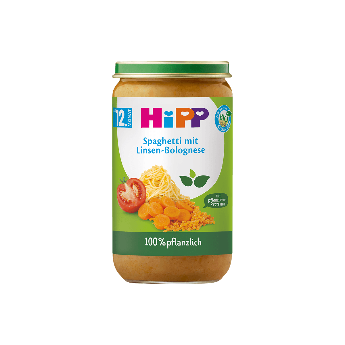 Bio Hipp 100% pflanzlich Spaghetti mit Linsen-Bolognese 250g
