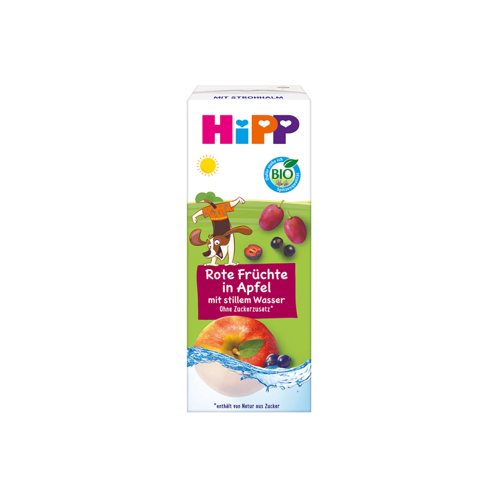 Bio Hipp für Kinder rote Früchte in Apfel mit stillem Wasser 200ml