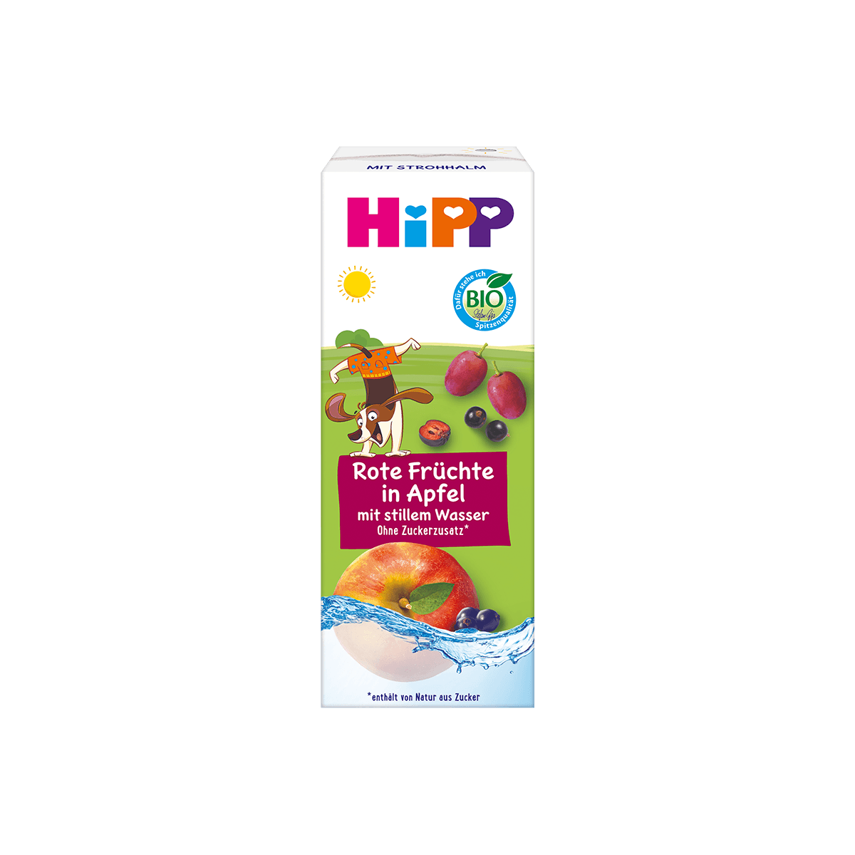 Bio Hipp für Kinder rote Früchte in Apfel mit stillem Wasser 200ml