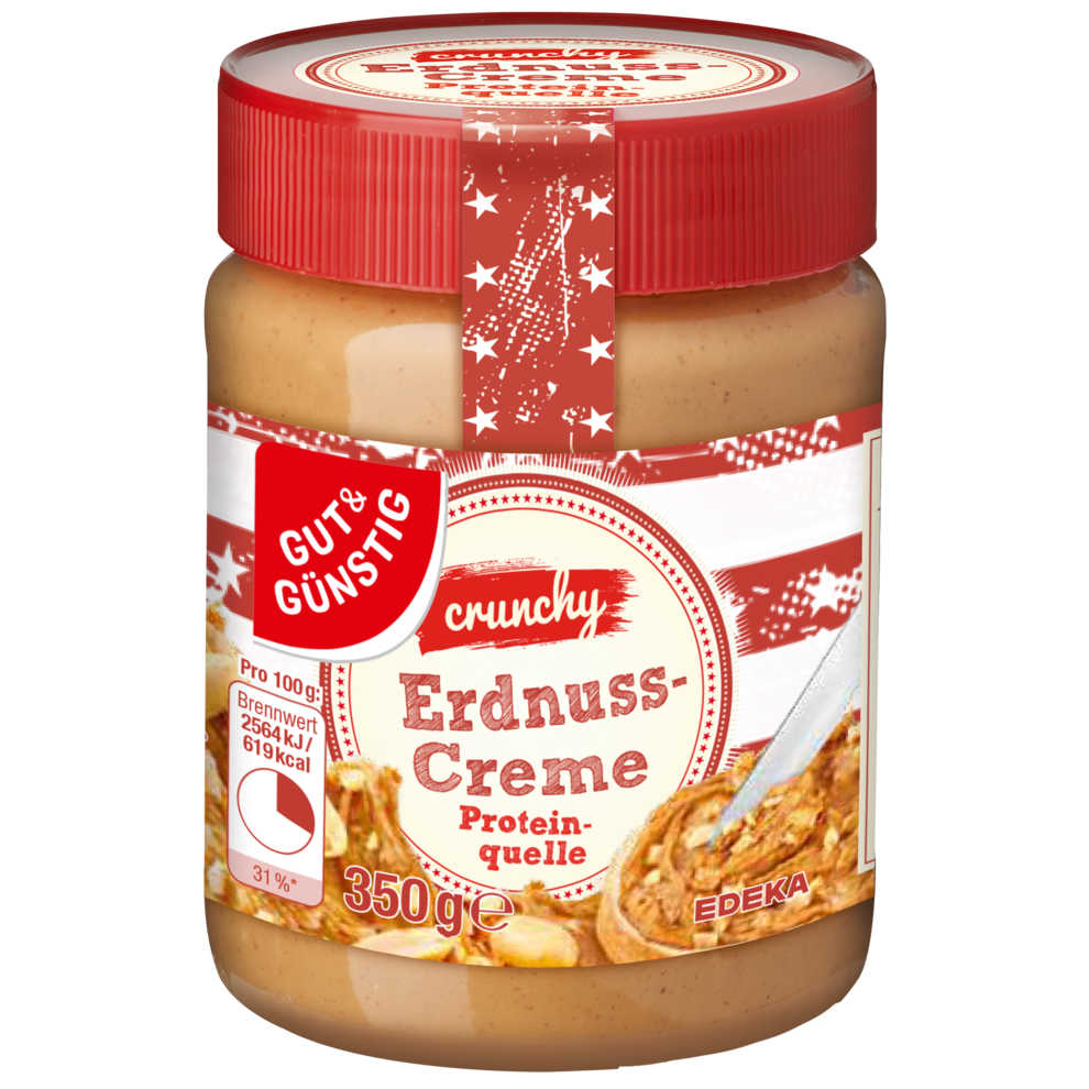 GUT&GÜNSTIG Erdnusscreme Crunchy 350g