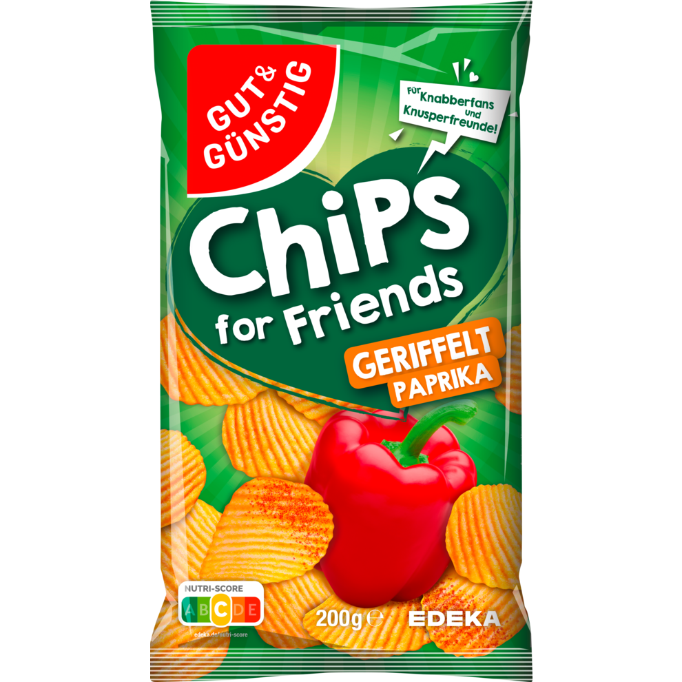 GUT&GÜNSTIG Riffelchips Paprika 200g