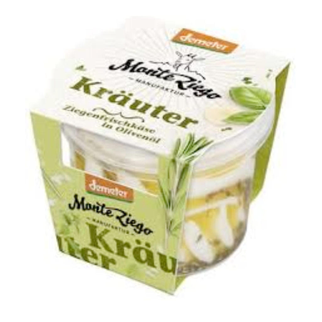 Demeter Monte Ziego Ziegenfrischkäse in Olivenöl&Kräuter 45% Vollfettstufe 115g
