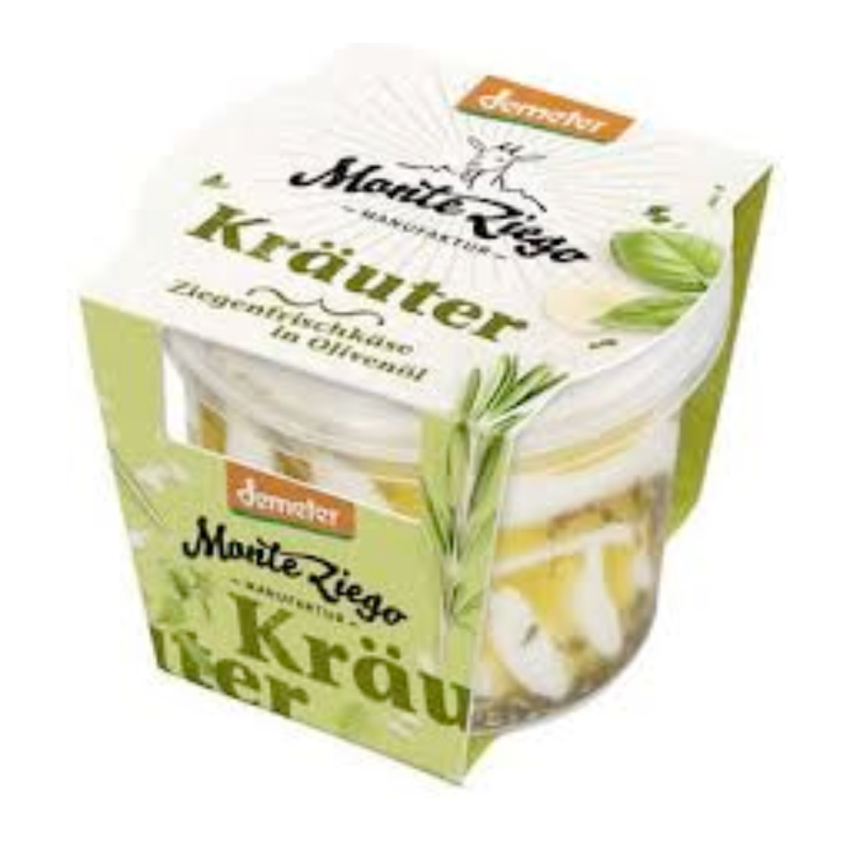 Demeter Monte Ziego Ziegenfrischkäse in Olivenöl&Kräuter 45% Vollfettstufe 115g