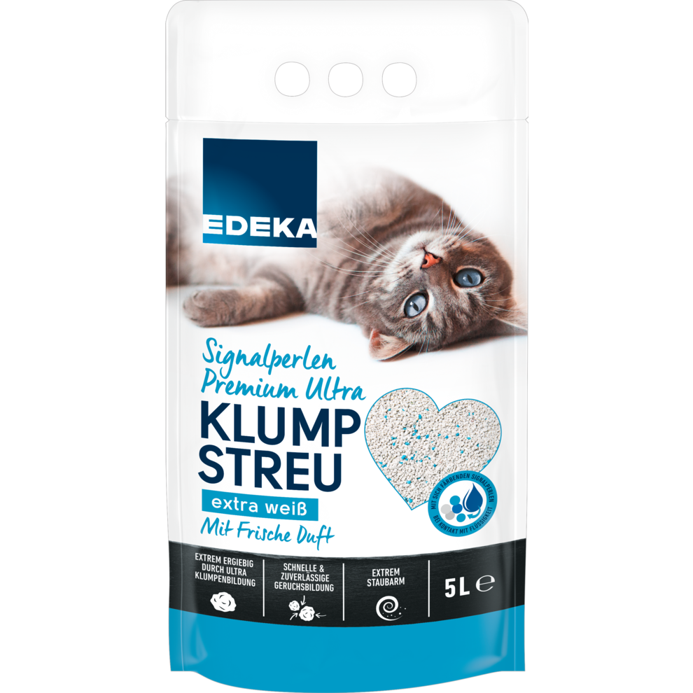 EDEKA Katzenstreu Premium Ultra mit Signalperlen 5l