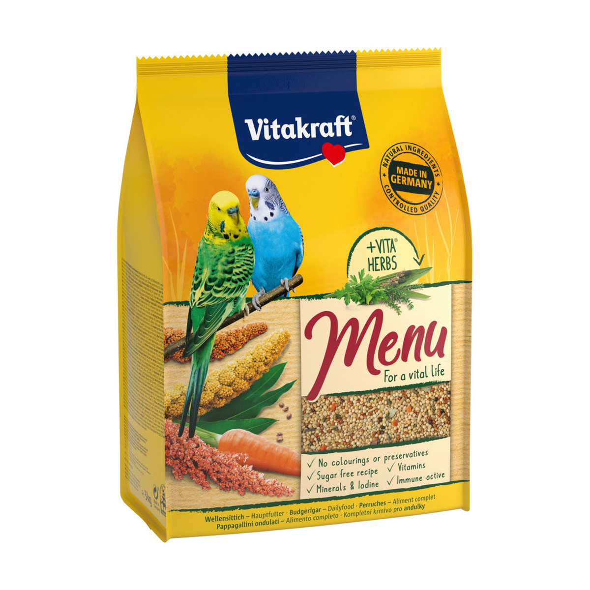 Vitakraft Sittich Perle +Jod-Vital-Complex Honig 500g