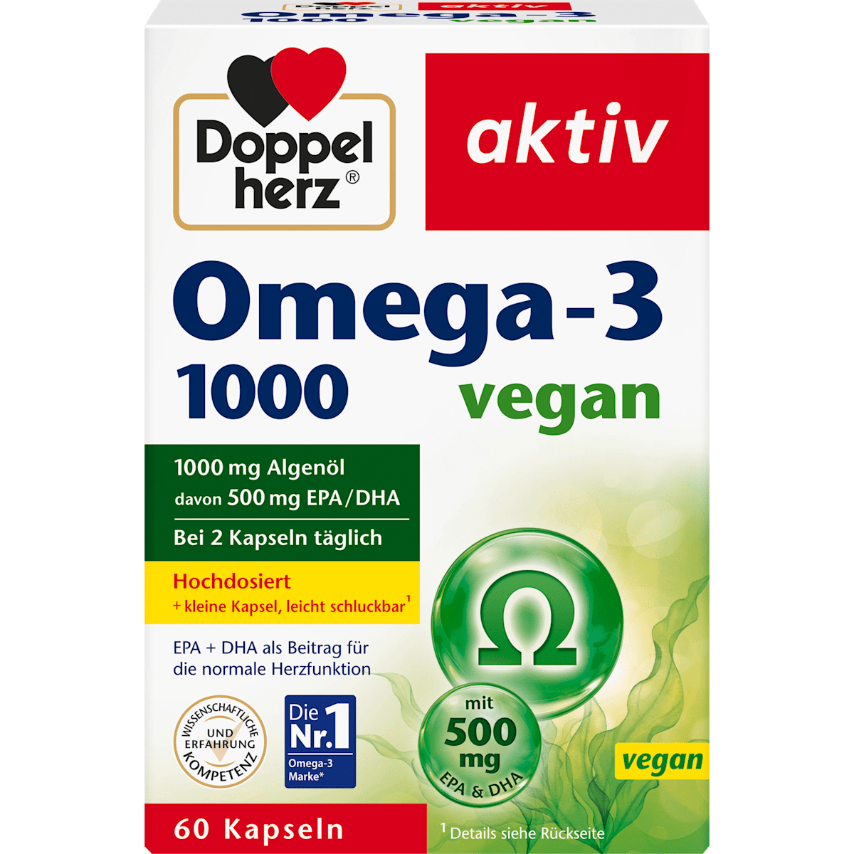 Doppelherz Omega-3 Algenöl vegan 60Kapseln 42,9g