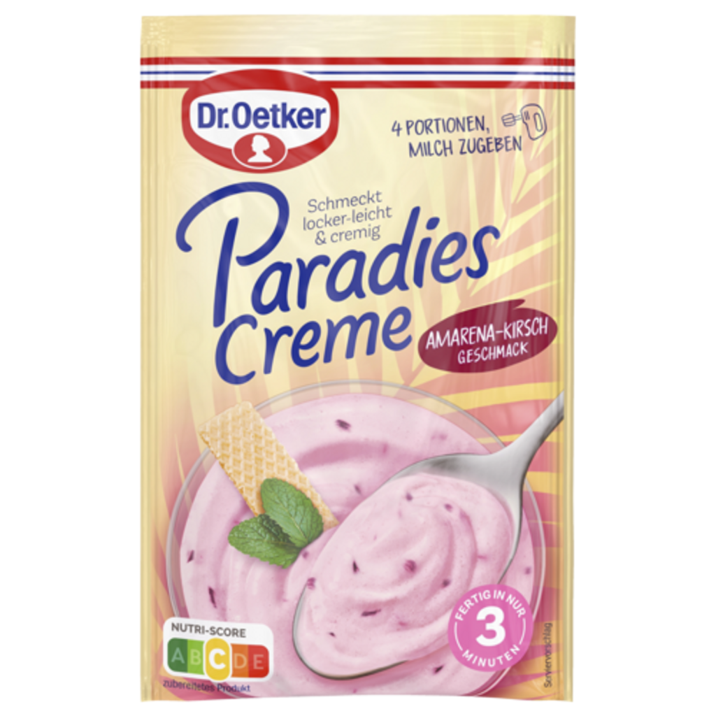 Dr.Oetker Paradies Creme Amarena-Kirsch Geschmack für 300ml 56g