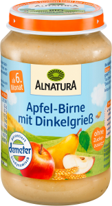 Demeter Alnatura Apfel-Birne mit Dinkelgrieß nach 6.Monat 190g