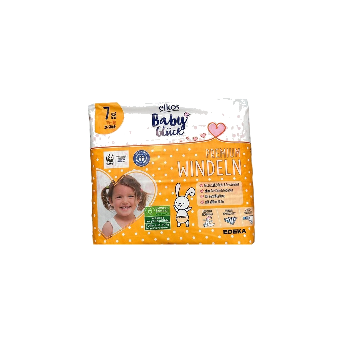 EDEKA elkos Baby Glück Windeln Gr.7 XXL 26ST