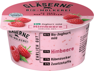 Bio Gläserne Molkerei JoghurtPur Himbeere 3,8% 150g