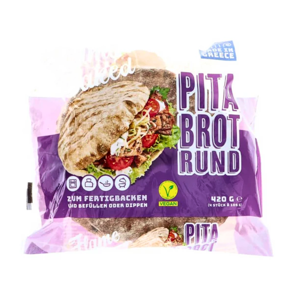 Flame Baked Pita Brot oval 420g