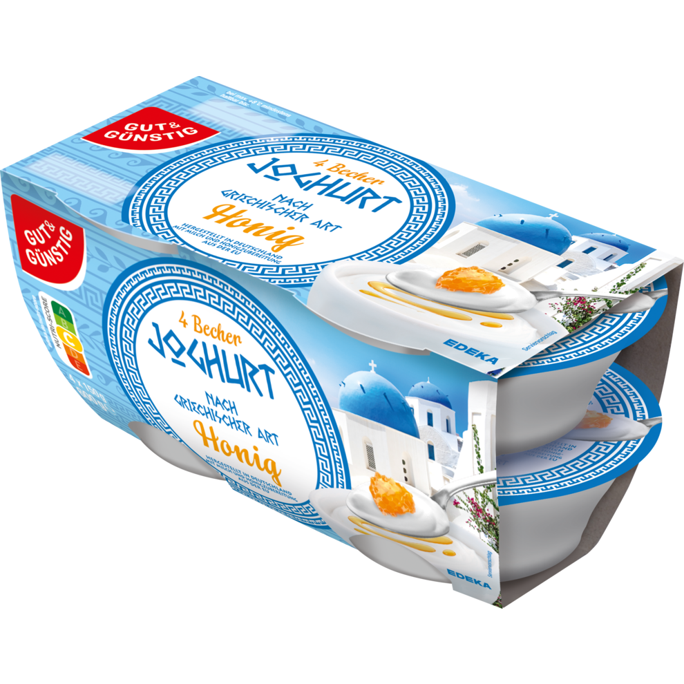 GUT&GÜNSTIG Йогурт, греческий стиль мёд 4x150g