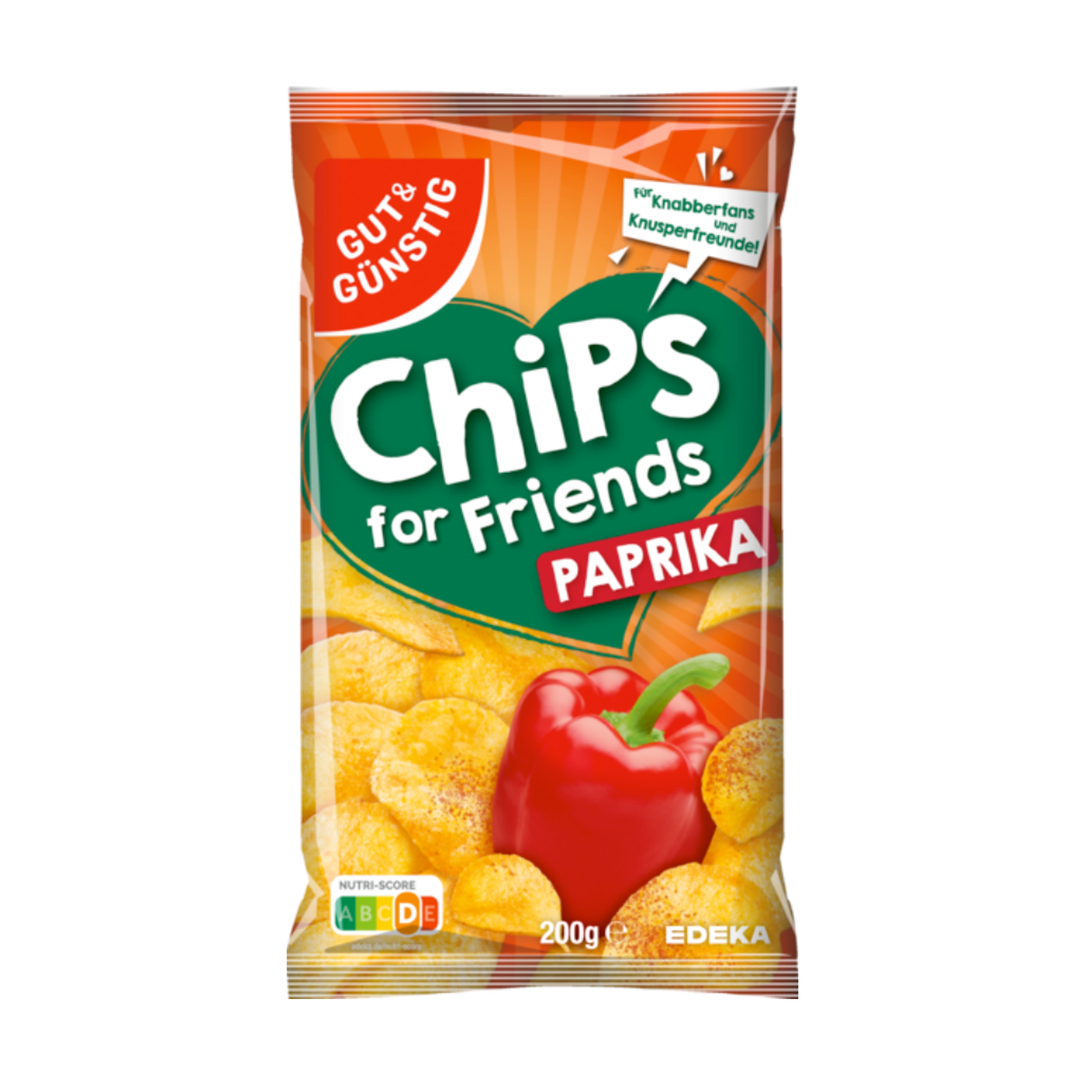 GUT&GÜNSTIG Kartoffelchips mit Paprika 200g