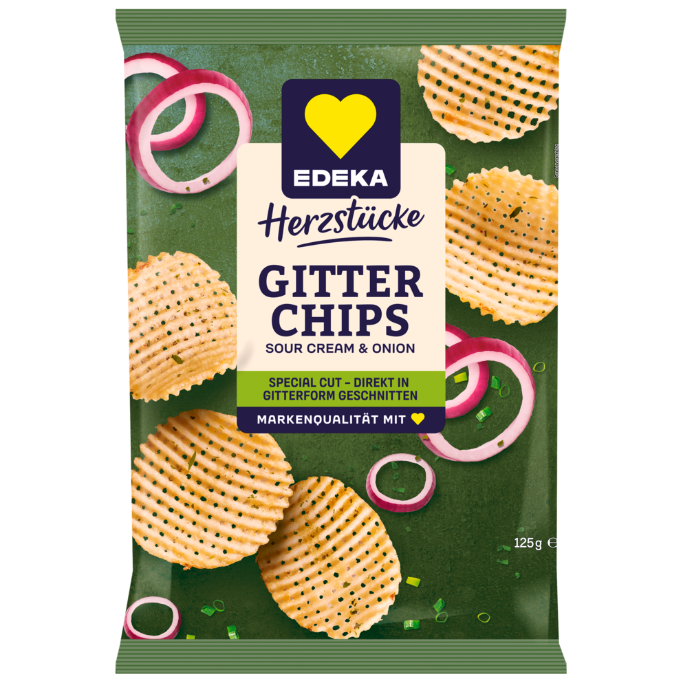 EDEKA Herzstücke Gitterchips Sour Cream&Onion 125g
