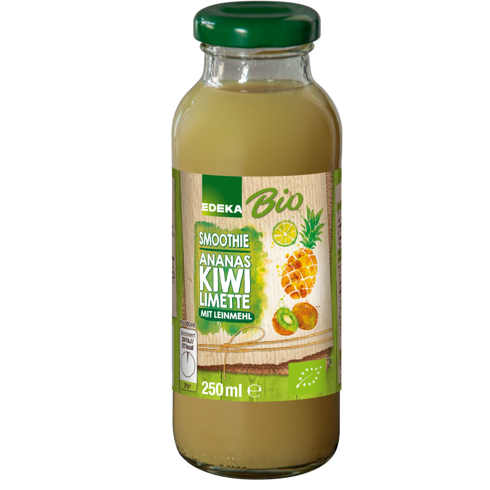 Bio EDEKA Smoothie Kiwi Limette Leinmehl 250ml