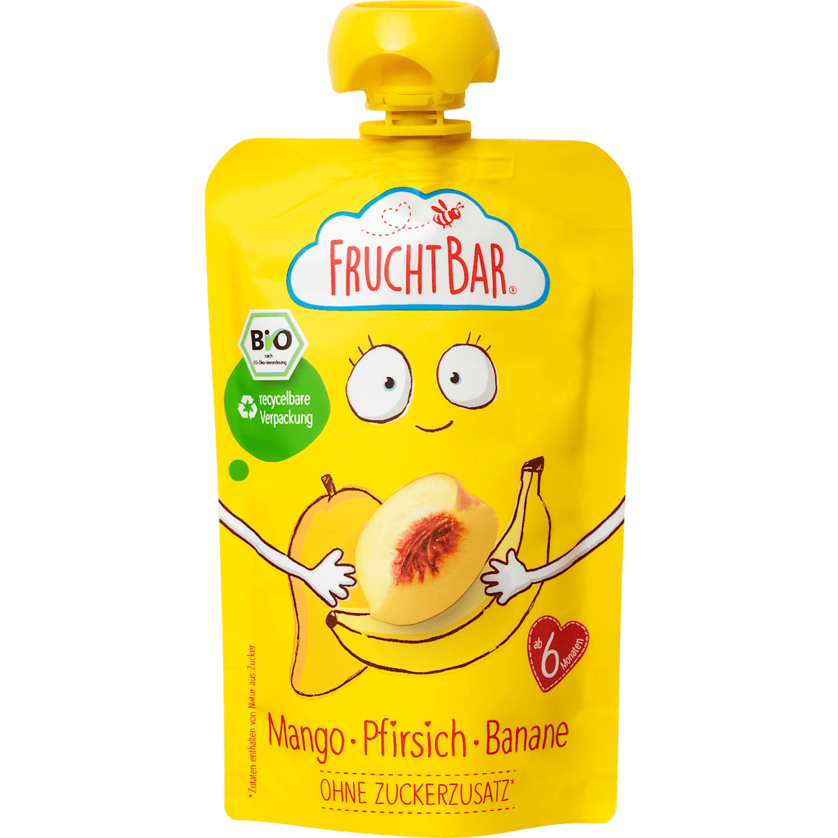Bio Fruchtbar Mango Pfirsich Banane 100g