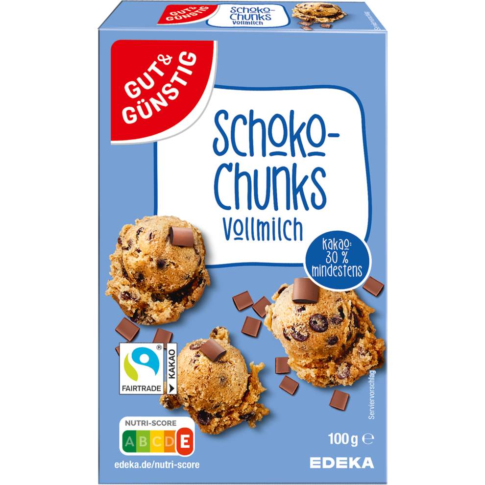 GUT&GÜNSTIG Schoko Chunks Vollmilch 100g