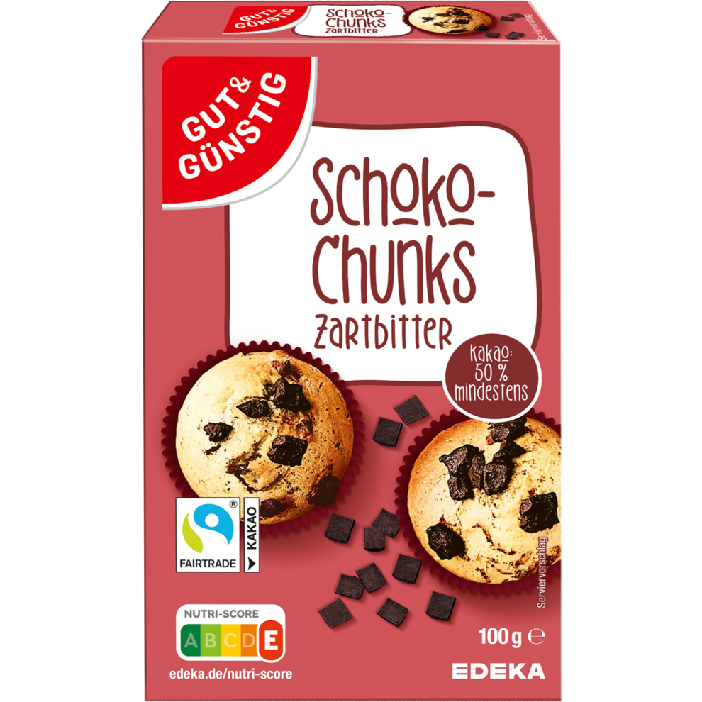 GUT&GÜNSTIG Schoko Chunks Zartbitter 100g