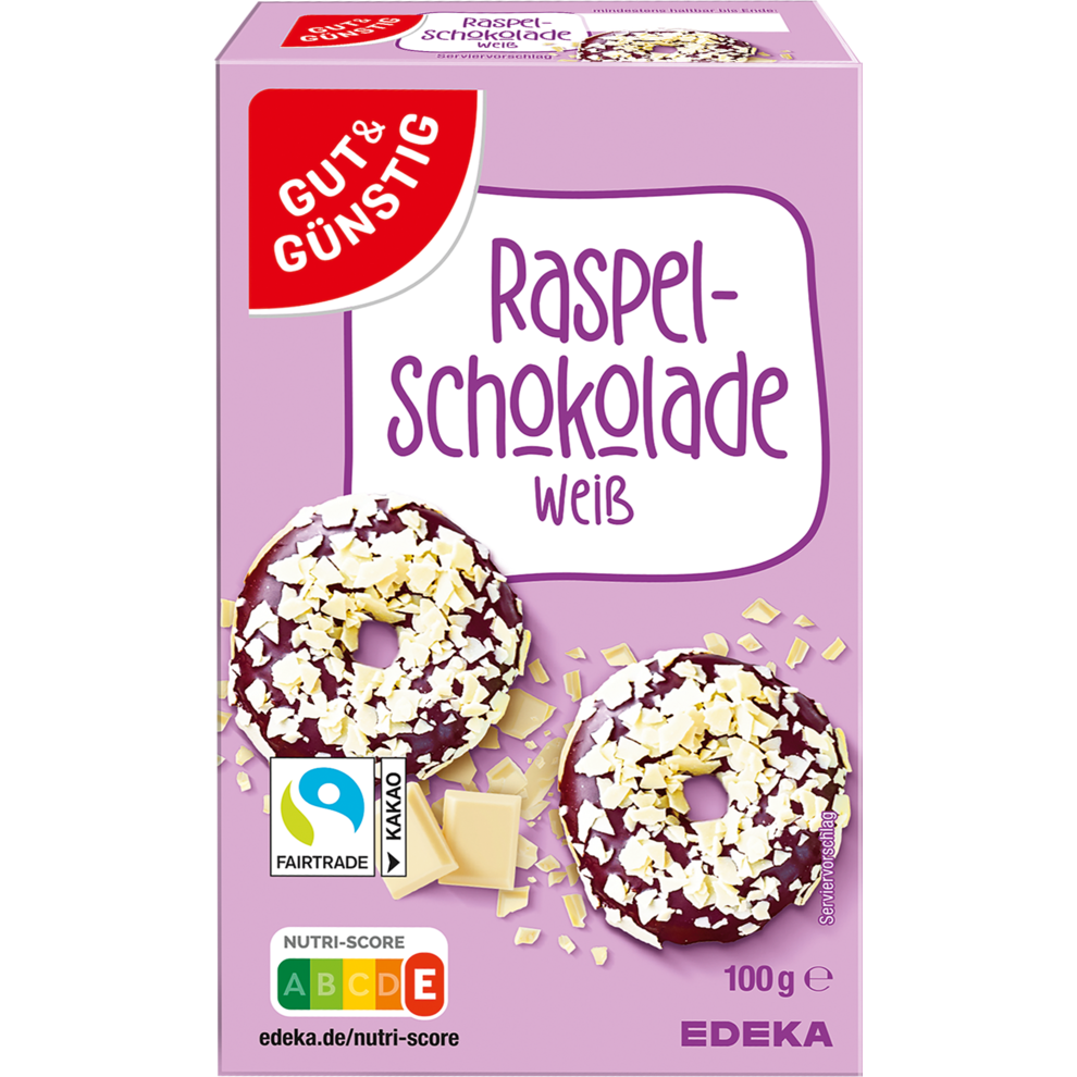 GUT&GÜNSTIG Raspelschokolade weiß 100g