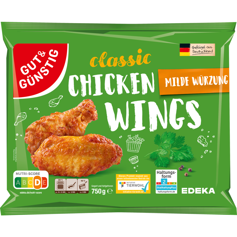 GUT&GÜNSTIG Chicken Wings Mild 750g VLOG QS ITW