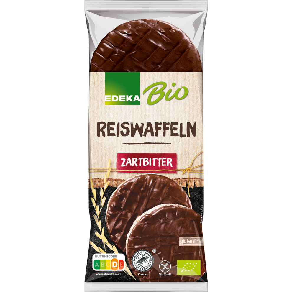 Bio EDEKA Reiswaffeln mit Zartbitterschokoladenüberzug 100g