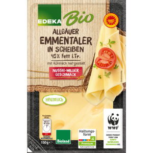 Bio EDEKA Heumilch Original Allgäuer Emmentaler Scheiben 45% 150g