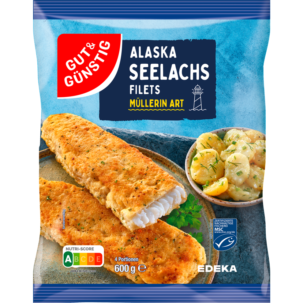 MSC GUT&GÜNSTIG Alaska Seelachsfilets Müllerin Art 600g