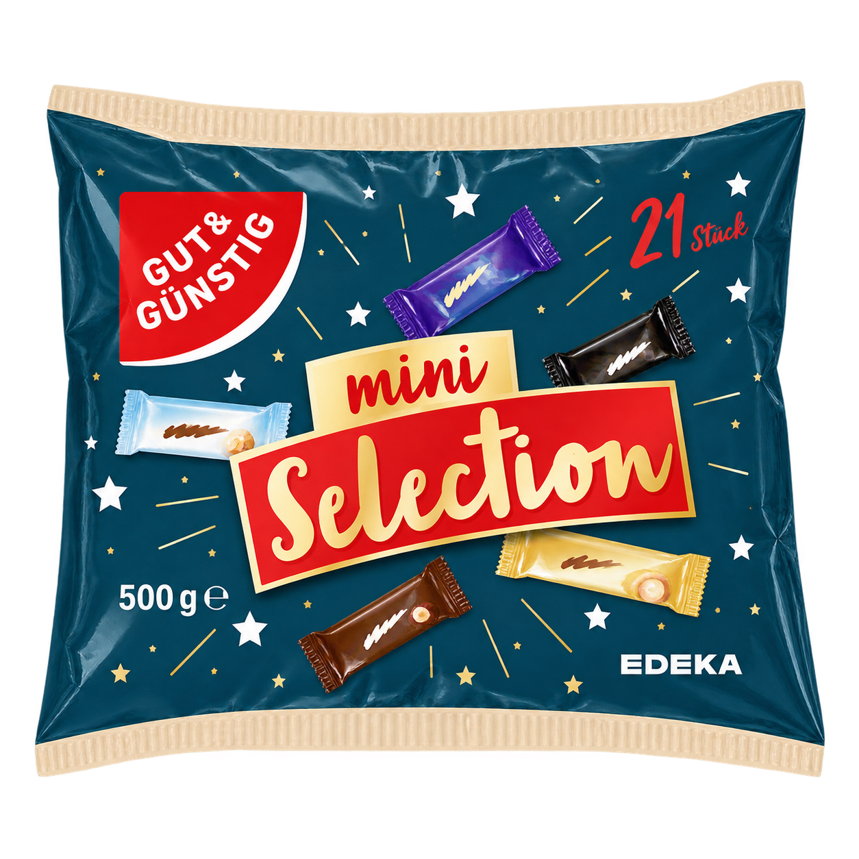 GUT&GÜNSTIG Mini-Schokoriegel Mischung 500g