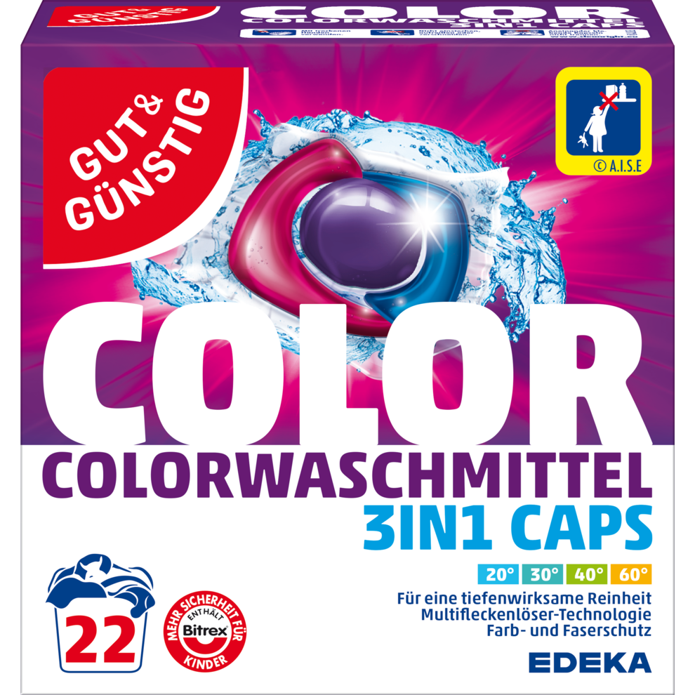 GUT&GÜNSTIG Colorwaschmittel Triple Caps 22WL 517g