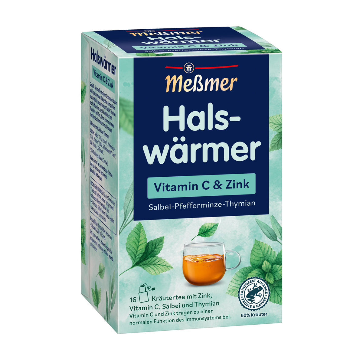 Meßmer Halswärmer Vitamin C und Zink Salbei-Pfefferminze-Thymian 16ST 32g