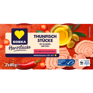 MSC EDEKA Thunfischstücke in Olivenöl mit Chili 2x80g