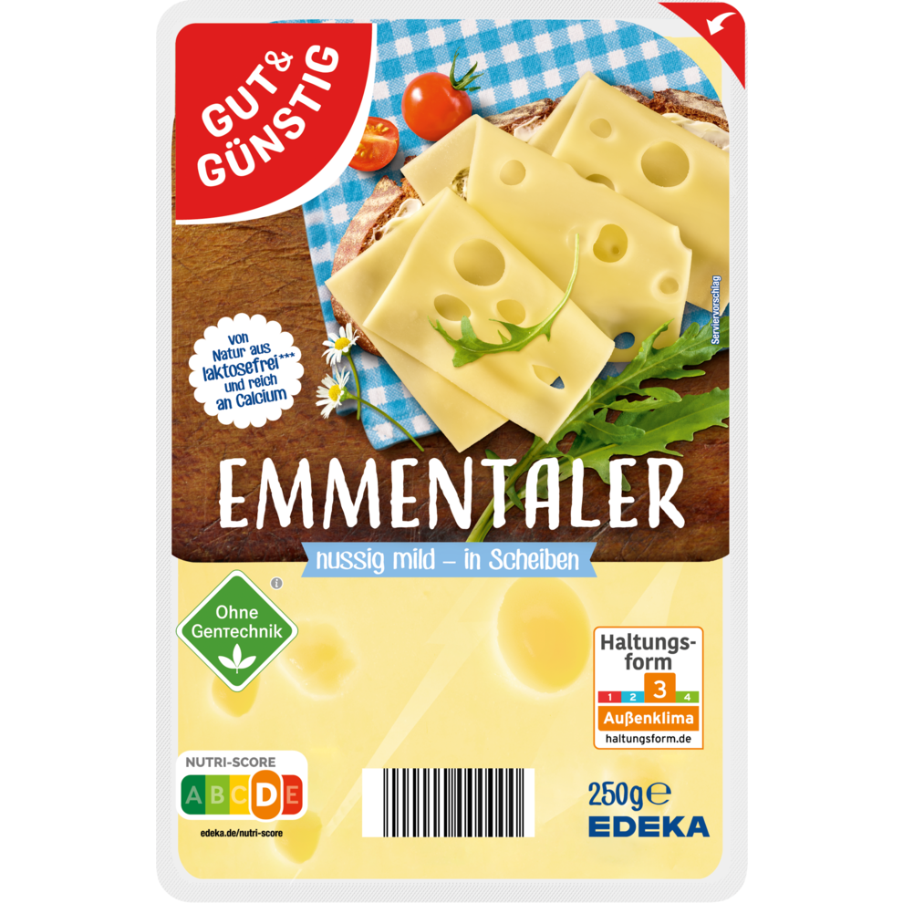 GUT&GÜNSTIG Emmentaler 45% in Scheiben 250g VLOG
