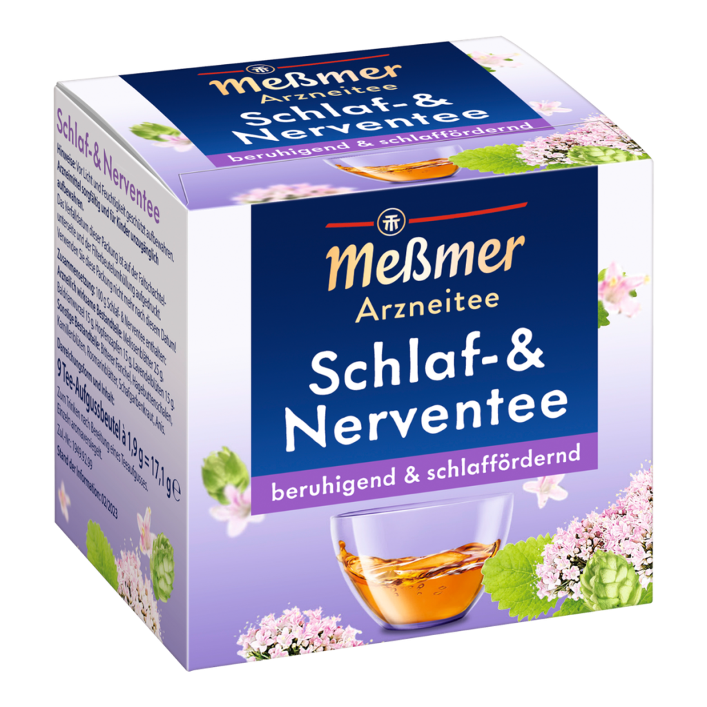 Meßmer Arzneitee Schlaf-& Nerventee beruhigend & schlaffördernd 9x1,9g