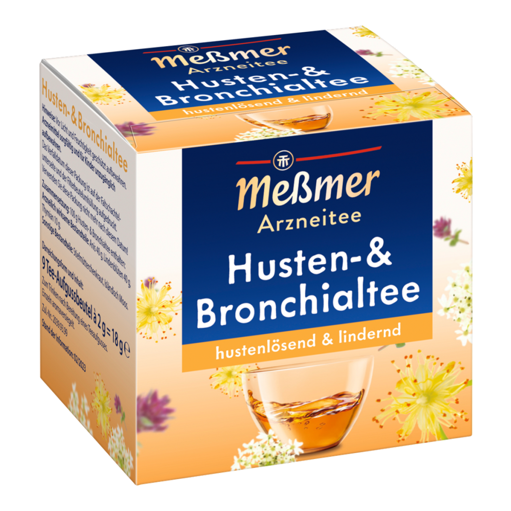 Meßmer Arzneitee Husten-& Bronchialtee hustenlösend & lindernd 9x2g