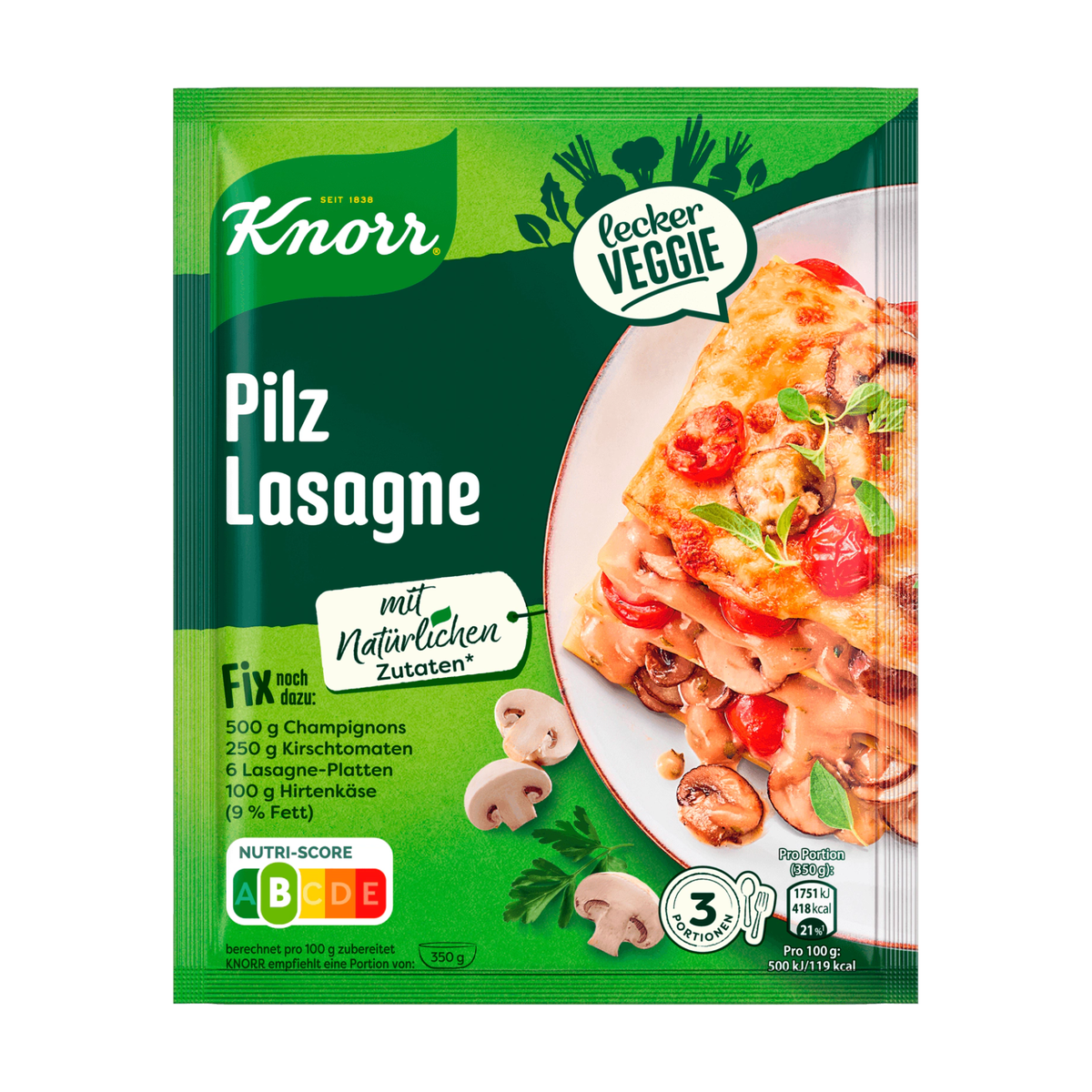 Knorr Fix Lecker Veggie Pilzlasagne 33g